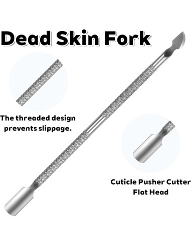 Juego de 6 Herramientas de Manicura Lnngub - Alicates y Empujadores de Cutículas de Acero Inoxidable