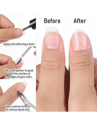 Juego de 6 Herramientas de Manicura Lnngub - Alicates y Empujadores de Cutículas de Acero Inoxidable