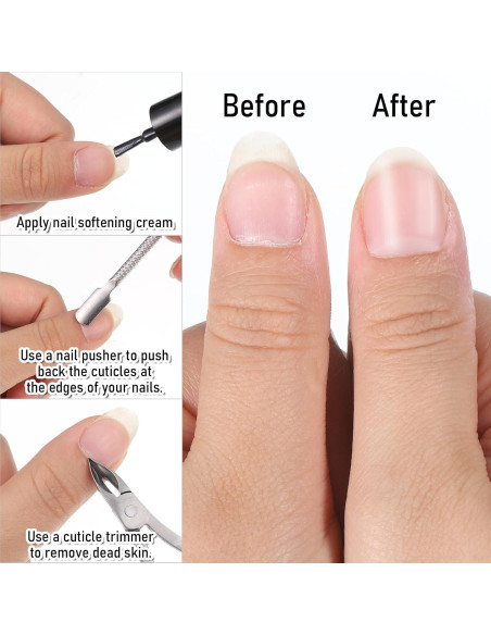 Juego de 6 Herramientas de Manicura Lnngub - Alicates y Empujadores de Cutículas de Acero Inoxidable
