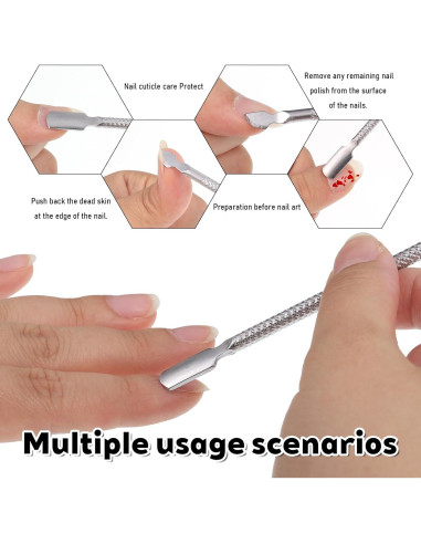 Juego de 6 Herramientas de Manicura Lnngub - Alicates y Empujadores de Cutículas de Acero Inoxidable