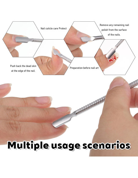 Juego de 6 Herramientas de Manicura Lnngub - Alicates y Empujadores de Cutículas de Acero Inoxidable