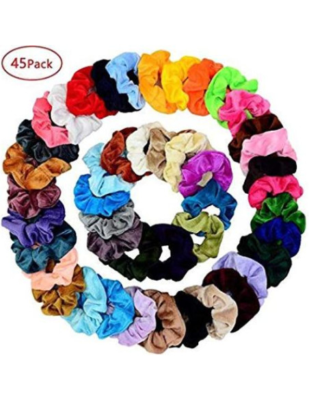 Gomas de Pelo de Terciopelo Chloven - 45 Piezas Multicolor