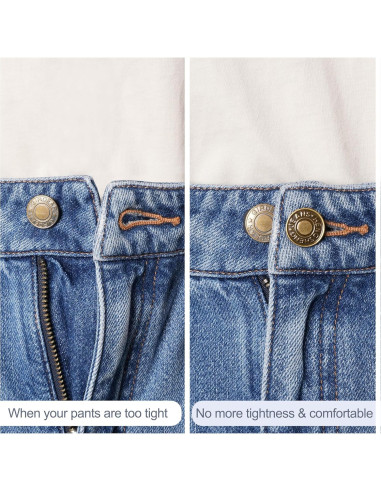 36 Extensores de Botón Ajustables para Jeans - Sin Coser