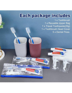 30 Cepillos de Dientes Desechables SLequipo Kit de Viaje 5 en 1 2