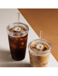 KeepCup Taza Reutilizable 16oz Plástico Transparente con Pajilla 2