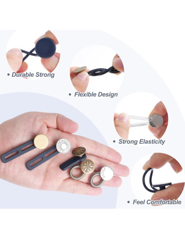 36 Extensores de Botón Ajustables para Jeans - Sin Coser