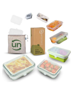 Tapas de Silicona Reutilizables Unwasted - Paquete de 6 Rectangulares