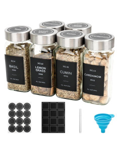 Set de 6 Tarros de Especias de Vidrio OHHLIHOME 118ml