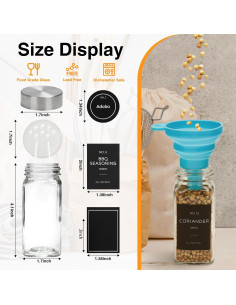 Set de 6 Tarros de Especias de Vidrio OHHLIHOME 118ml 2