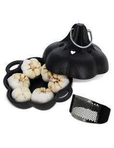 Asador de Ajo Potted Pans de Hierro Fundido Pre-Sazonado 19.1x16cm