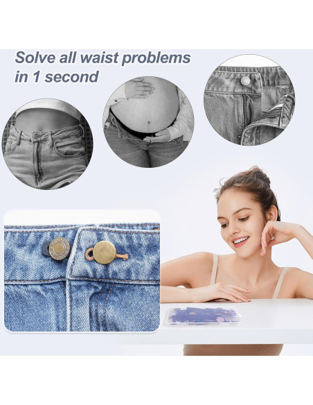 36 Extensores de Botón Ajustables para Jeans - Sin Coser