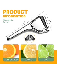 Exprimidor Manual de Limón Printspree - Acero Inoxidable 0.5kg 2