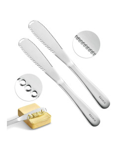 Cuchillo para Untar Mantequilla RASRIA - Acero Inoxidable, 2 Unidades