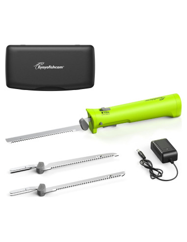 Cuchillo Eléctrico Inalámbrico Eyoyofishcam con 2 Cuchillas de Acero Inoxidable