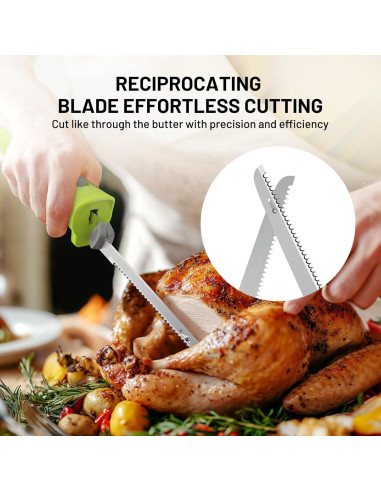 Cuchillo Eléctrico Inalámbrico Eyoyofishcam con 2 Cuchillas de Acero Inoxidable