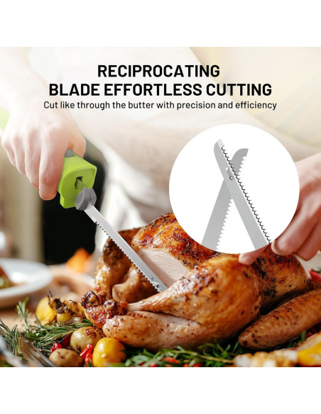 Cuchillo Eléctrico Inalámbrico Eyoyofishcam con 2 Cuchillas de Acero Inoxidable