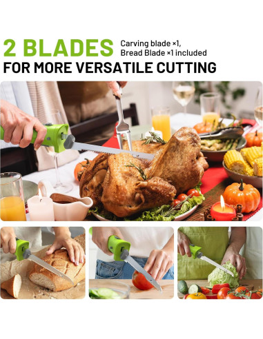 Cuchillo Eléctrico Inalámbrico Eyoyofishcam con 2 Cuchillas de Acero Inoxidable