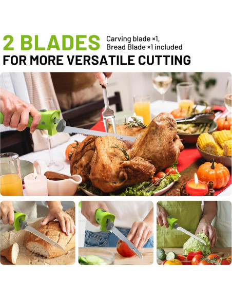 Cuchillo Eléctrico Inalámbrico Eyoyofishcam con 2 Cuchillas de Acero Inoxidable