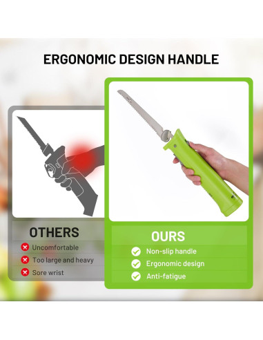 Cuchillo Eléctrico Inalámbrico Eyoyofishcam con 2 Cuchillas de Acero Inoxidable