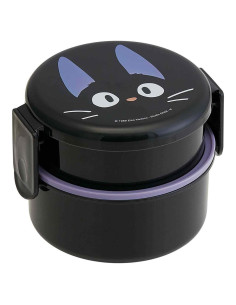 Caja de Almuerzo Redonda 2 Niveles Skater Kiki's 500ml Negra