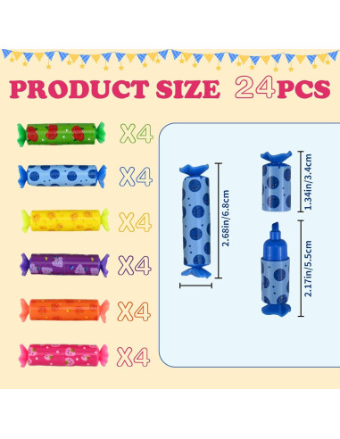 Set de 24 Mini Resaltadores Pastel BieFuDan Punta Cincel