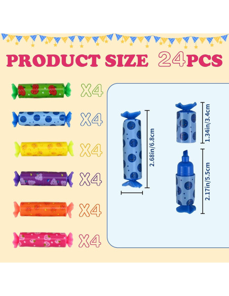 Set de 24 Mini Resaltadores Pastel BieFuDan Punta Cincel