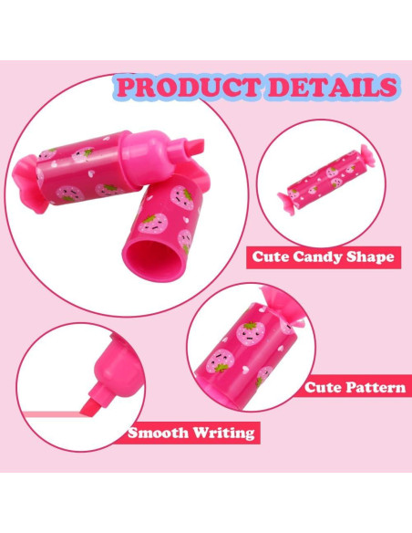 Set de 24 Mini Resaltadores Pastel BieFuDan Punta Cincel