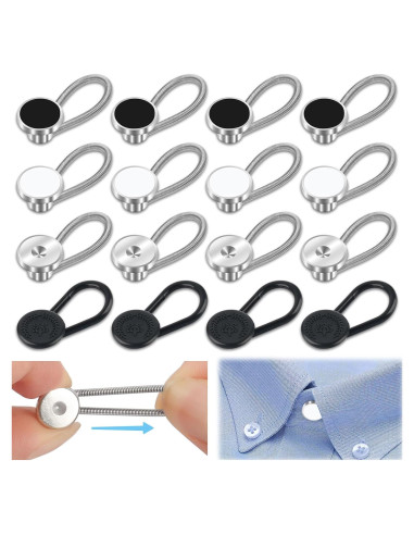 16 Extensores de Cuello Elásticos para Camisas de Hombre Okxiri