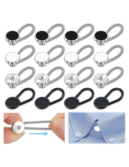 16 Extensores de Cuello Elásticos para Camisas de Hombre Okxiri