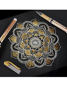 Juego de 3 bolígrafos de gel dorados IOMDRWU 1.0mm 2