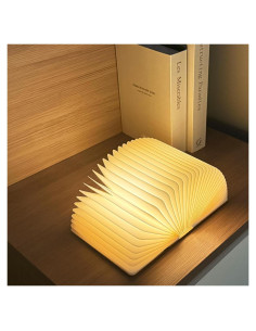 Lámpara de Libro Plegable Ohsooons Nogal Pequeña LED 3 Colores
