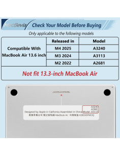 Funda MecBevia para MacBook Air 13.6" M4/M3/M2 - Transparente 2