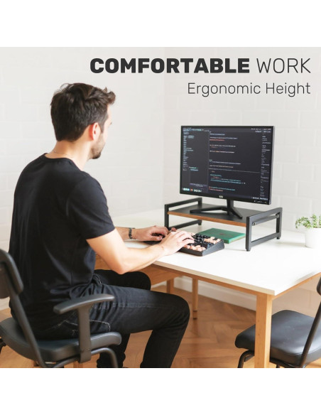 Soporte para Monitor WILDMOS de Metal y Madera 43.94x24.13cm