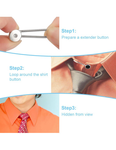 16 Extensores de Cuello Elásticos para Camisas de Hombre Okxiri