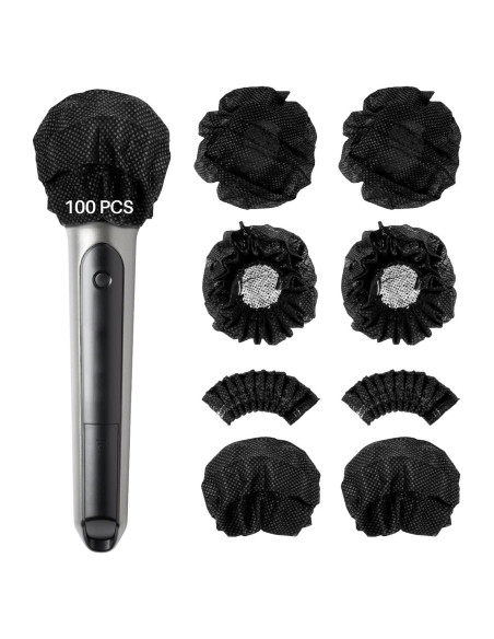100 Fundas Desechables para Micrófono MAQIHAN - Negro