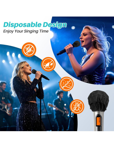 100 Fundas Desechables para Micrófono MAQIHAN - Negro