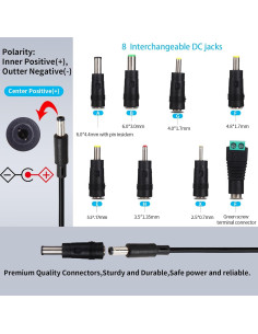 Adaptador de Corriente 6V 2A FSQWUR con 8 Enchufes Intercambiables 2