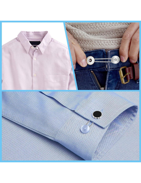 16 Extensores de Cuello Elásticos para Camisas de Hombre Okxiri