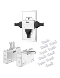 Adaptador de Enchufe Plano ZOHOJOV 2 Clavijas 3 Vías Blanco