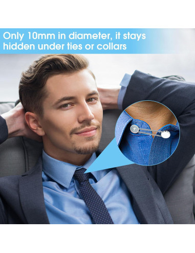 16 Extensores de Cuello Elásticos para Camisas de Hombre Okxiri