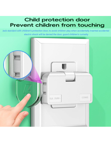 Adaptador de Enchufe Plano ZOHOJOV 2 Clavijas 3 Vías Blanco