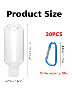 30 Llaveros Botellas Viaje 50ml USSDVVCQ Antifugas 2