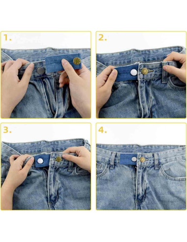 Extensores de Cintura de Mezclilla TKYPZY - 4 Piezas Ajustables