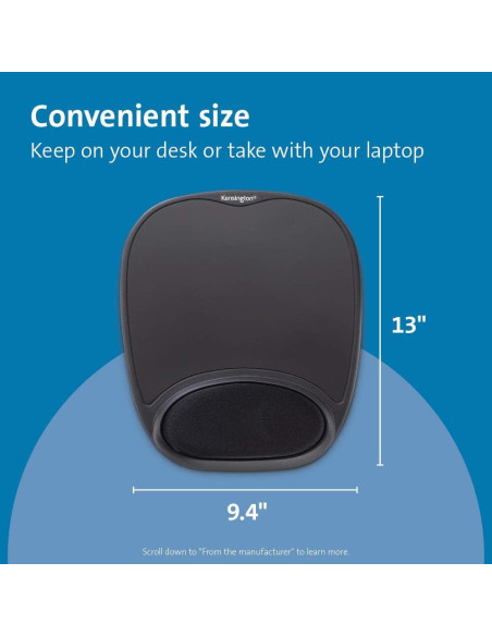 Almohadilla de Ratón de Gel Kensington K62386AM - Negro