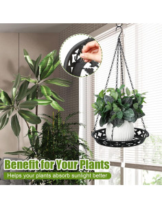 Soporte para Plantas Colgante Enhon 3 Pack 30 cm Metal Negro 2