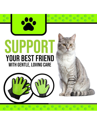 Guantes de Acicalamiento HappiTails Verde Lima - 1 Par Ajustables