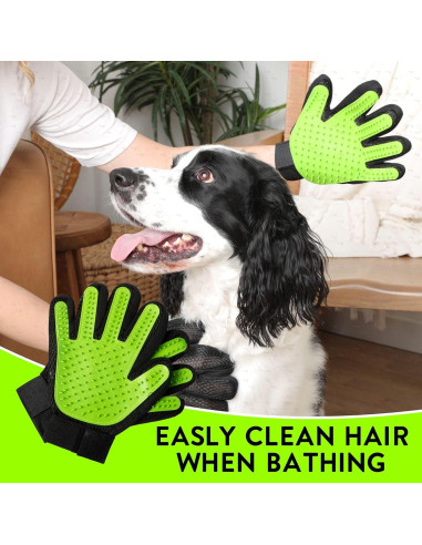 Guantes de Acicalamiento HappiTails Verde Lima - 1 Par Ajustables