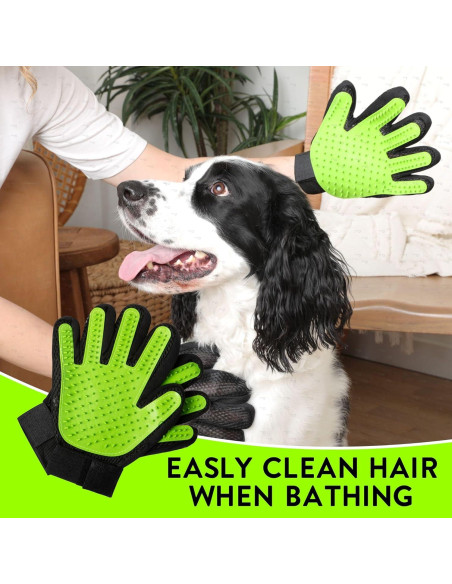 Guantes de Acicalamiento HappiTails Verde Lima - 1 Par Ajustables