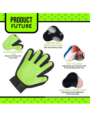 Guantes de Acicalamiento HappiTails Verde Lima - 1 Par Ajustables