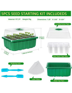 Kit de Germinación de Semillas Viaoone - 5 Bandejas 60 Celdas 2